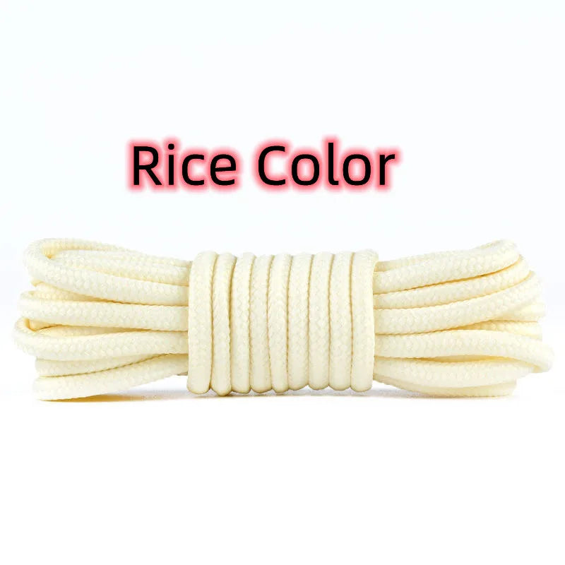 2pcs/ Pair Round Solid Polyester Black Brown Shoelaces For Marten Boot Women Men Outdoor Hiking Boots Sports Shoes Lace Strings