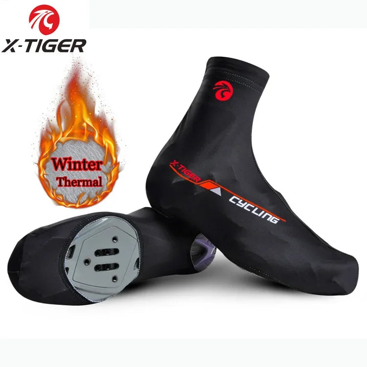 X-TIGER Winter Cycling Sport Shoe Cover Boot Warm Covers Thermal Windproof Overshoes MTB Bicycle Riding Racing Shoes Protector