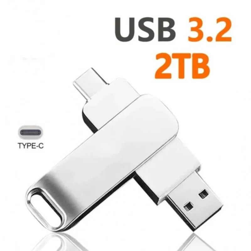 16TB Flash Drive USB 3.2 Super High Speed Transfer Metal Mini U Disk Pen Drive Type C Memory Waterproof Disk SSD U Drive