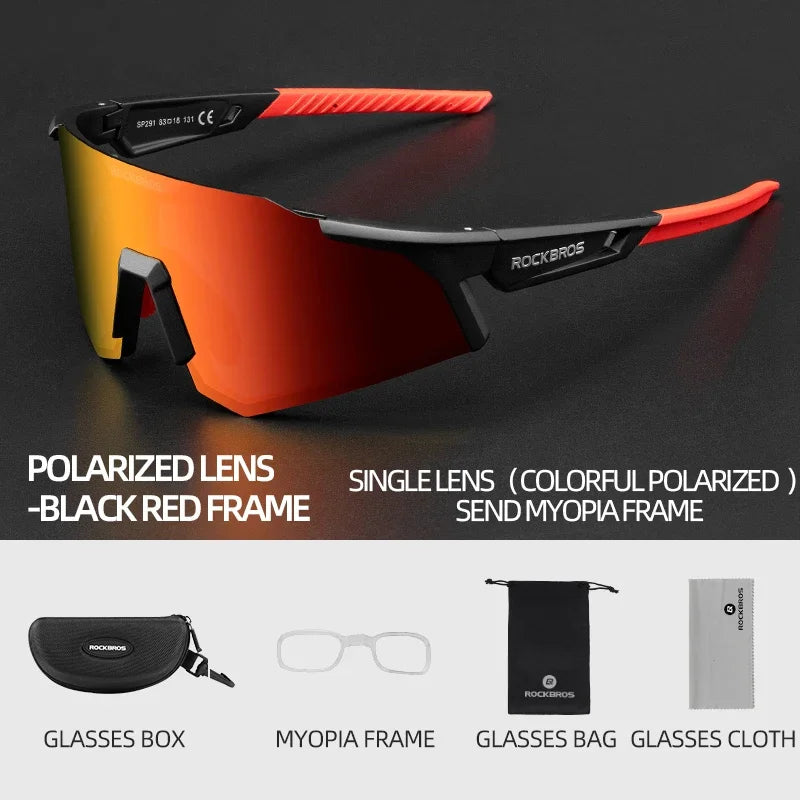 ROCKBROS Cycling Glasses Sun Protection Photochromic Bike Sunglasses Eyewear Sport Polarized Lens Glaases Bicycle Glasses