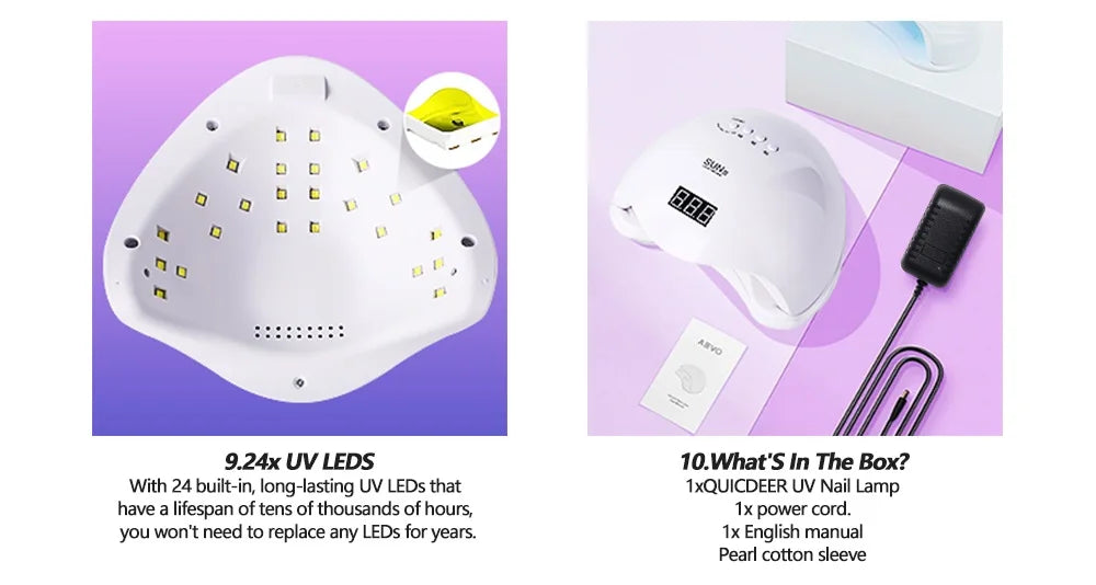 YIKOOLIN UV LED Nail Lamp 48W Nail Dryer with 4 Timers LCD Display Fast Curing of All Gel Nail Polish Nail Dryer Salon Tool