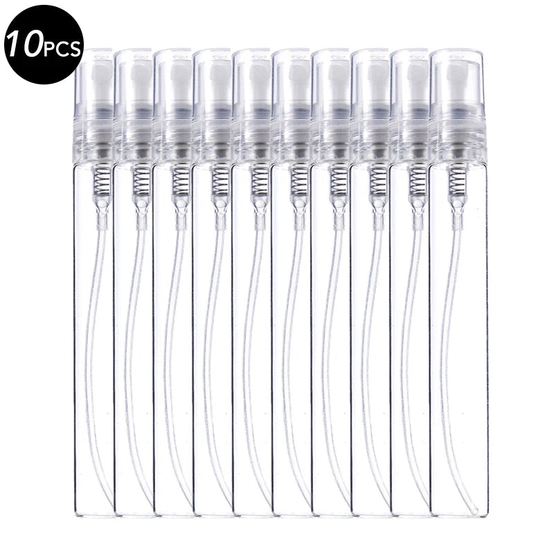 10/20/50PCS 3ml 5ml 10ml Perfume Refillable Spray Bottle Portable Glass Atomizer Container Small Sample With Dispenser Tool
