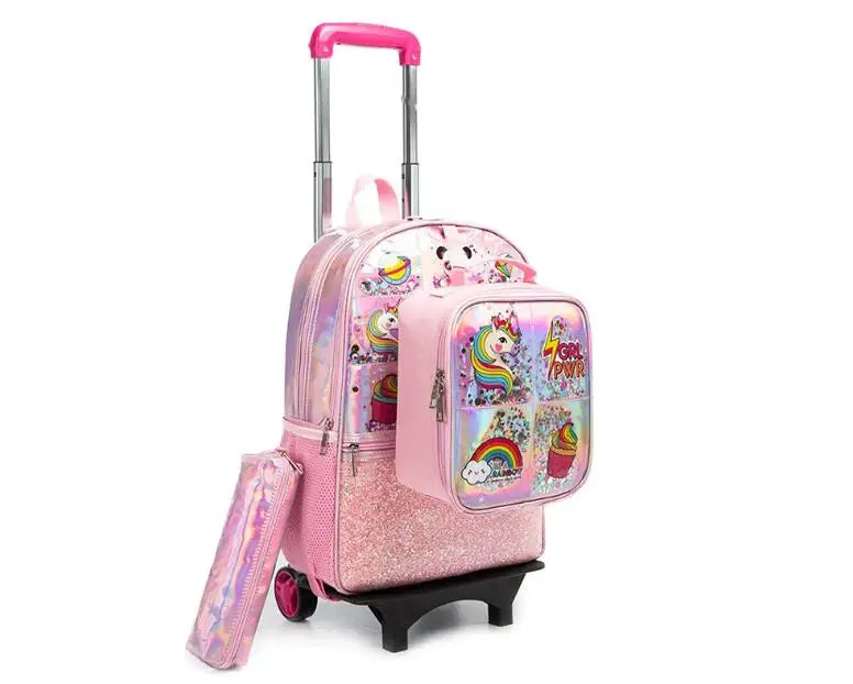 School Wheeled backpack Bag School bag with wheels Trolley Satchel bag Kids School Rolling backpack for girls School Trolley Bag