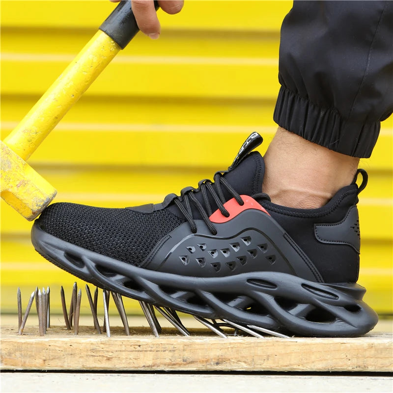 Steel Toe Work Shoes Breathable Working Shoes Women Man Safety Shoes Lightweight Puncture-Proof Boots Indestructible soles