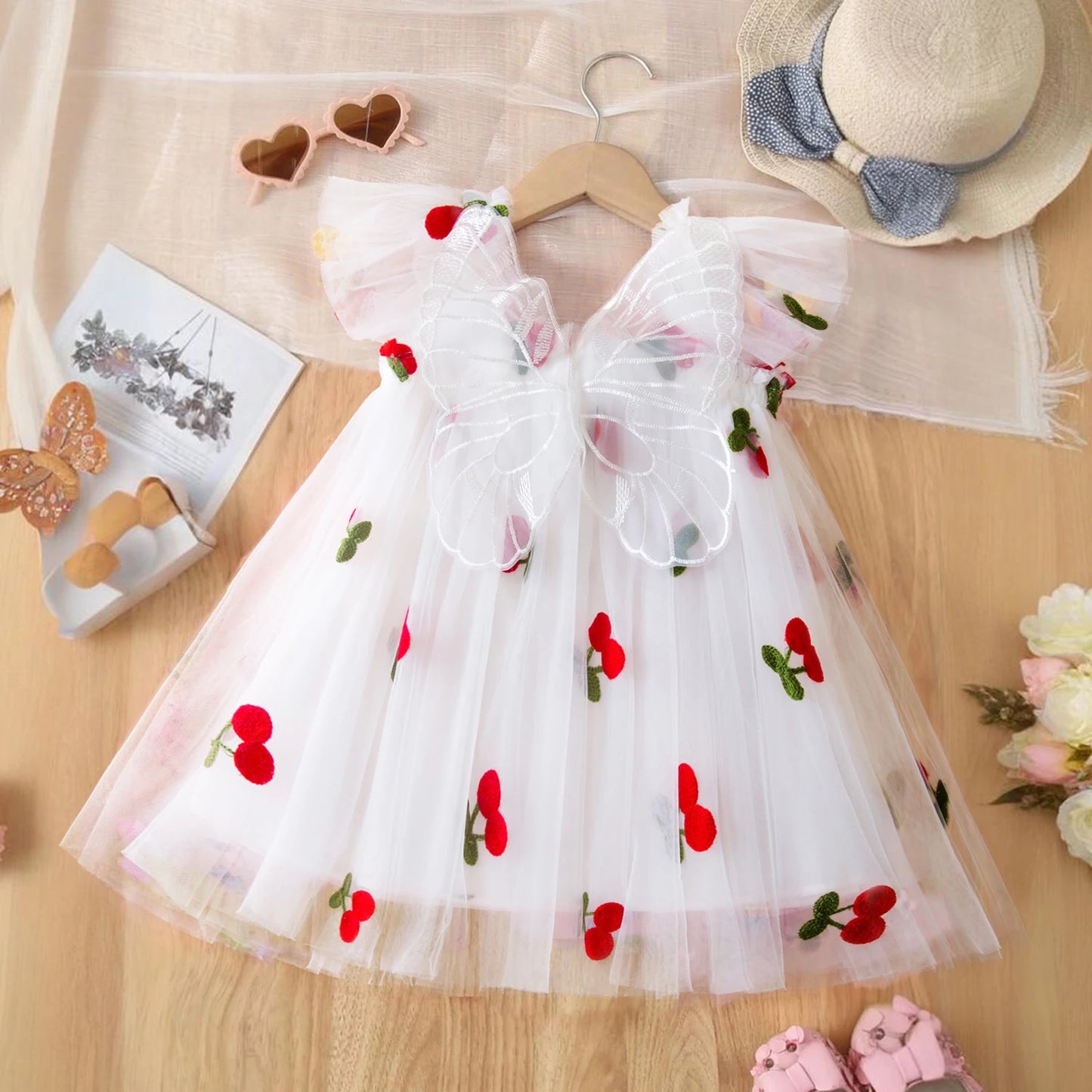 Toddler Girls Princess Dress Children Rainbow Sleeveless Tulle Dress Summer New Baby Birthday Party Vestido Sweet Casual Clothes
