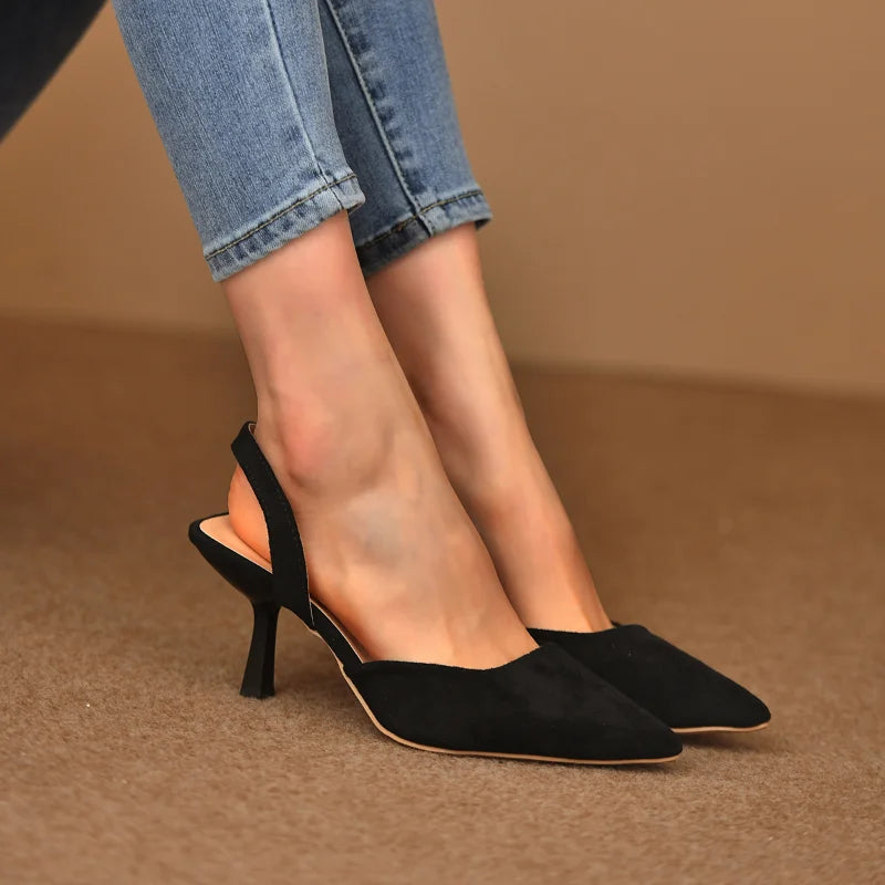 Shoes for Women Fashion One Kick Women's Pumps Autumn Pointed Toe Suede Solid Sexy Dress Stilettos or Thin Heels Shallow Shoes