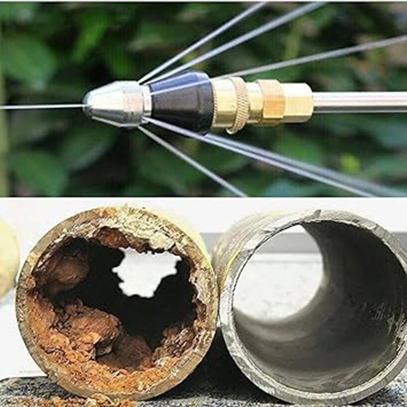 Sewer Cleaning Tool Pipe Unclogger Nozzle 1/4 Quick Connector Pressure Washer Sewer Jetter Nozzle for Drain Jetting Hose 5000PSI