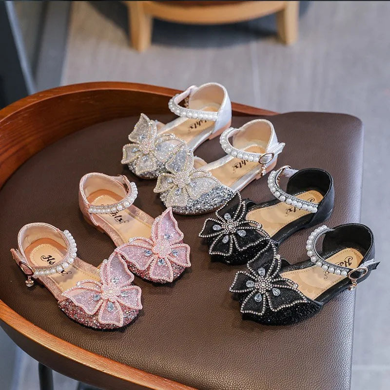 Toddler Girls Dress Shoes for Girls Princess Shoes Low Heels Toddler Soft Sole Glitter Shoes for Wedding Party