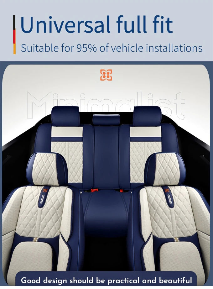 PU leather car seat cover, suitable for most 5-seat cars, split seat cover, waterproof and anti-fouling, easy installation,