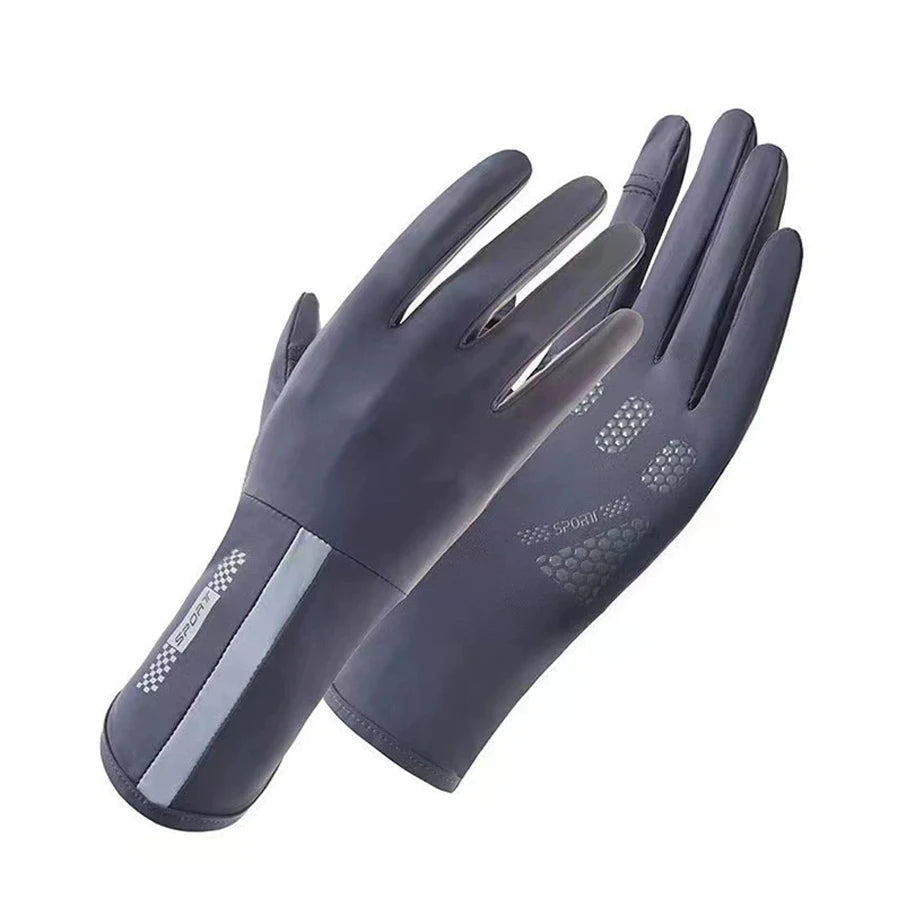 Summer sun protection gloves, anti slip, breathable, UV resistant, touch screen, cool feeling, cycling, outdoor sports, ice silk