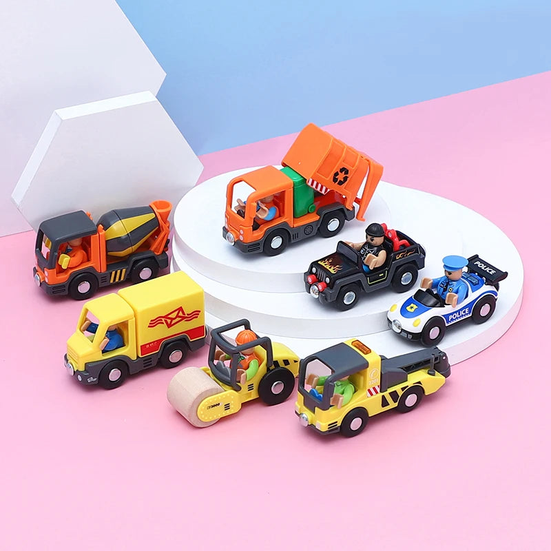 Variety Of Optional Track Magnetic Cars Multi-Purpose Vehicles Compatible Brand Wooden Scene Track Car Toys Children's Gifts W09