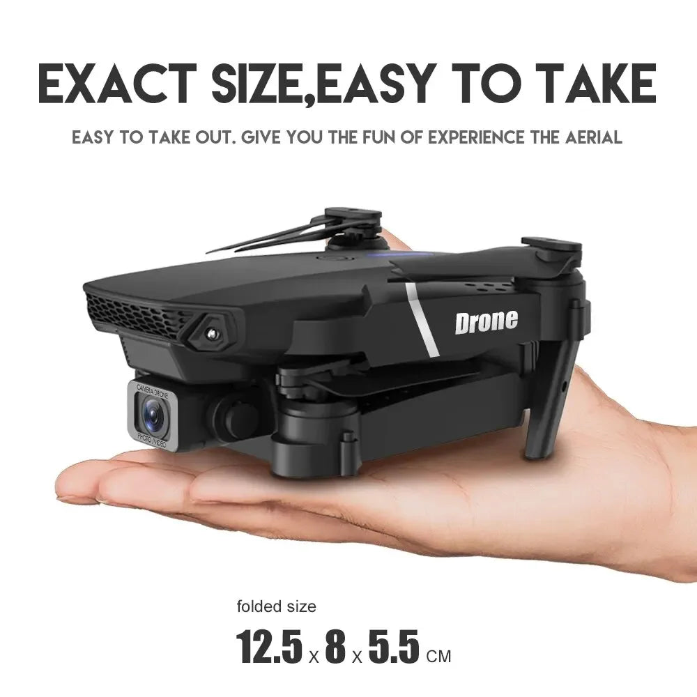 2024 E88 Pro WIFI FPV Drone, Wide Angle 4K/1080P HD Camera, Height Hold, Foldable RC Quadcopter Helicopter Toy Gift