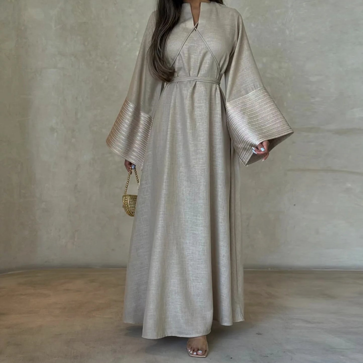 Saudi Arabic Embroidery Muslim Dress for Women Eid Party Gown Dubai Abaya Turkey Kaftan Islam Jalabiya Djellaba Caftan Marocain