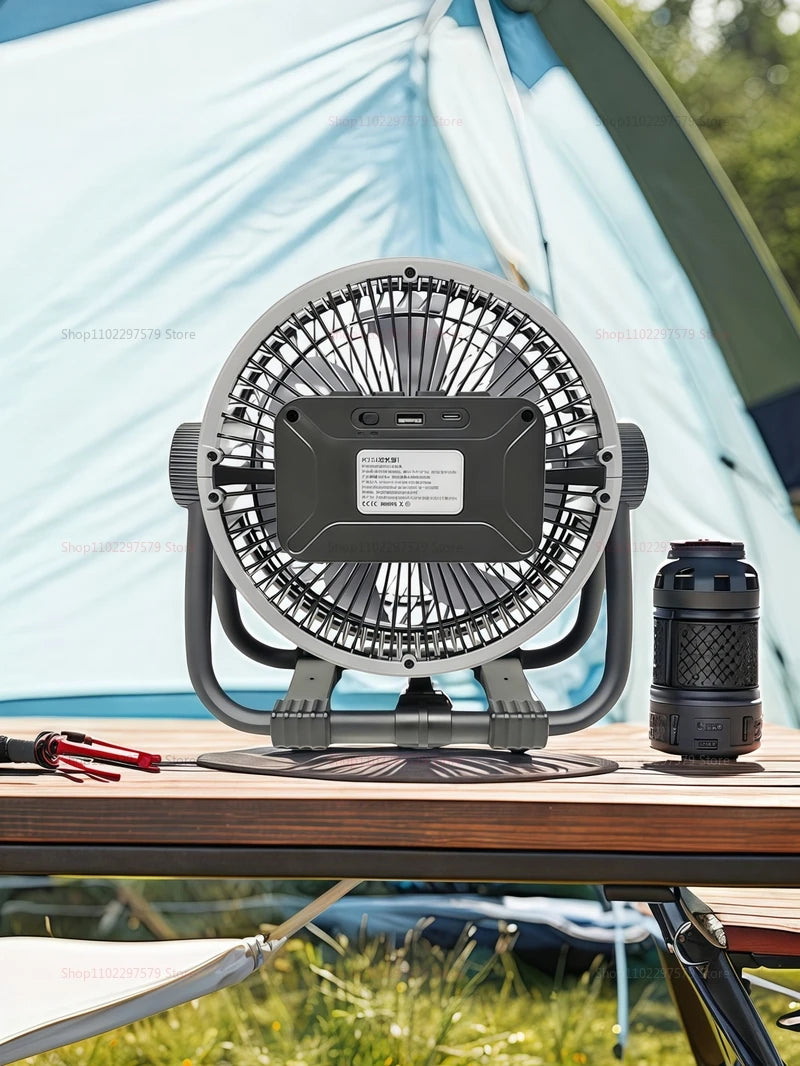 20000mah 6 1 camping fan outdoor ceiling fan with 4 speed charging desktop air circulator LED light power travel camping