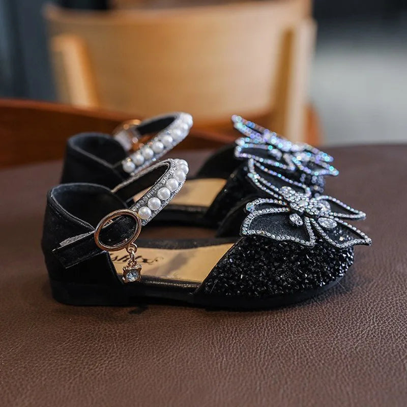 Toddler Girls Dress Shoes for Girls Princess Shoes Low Heels Toddler Soft Sole Glitter Shoes for Wedding Party