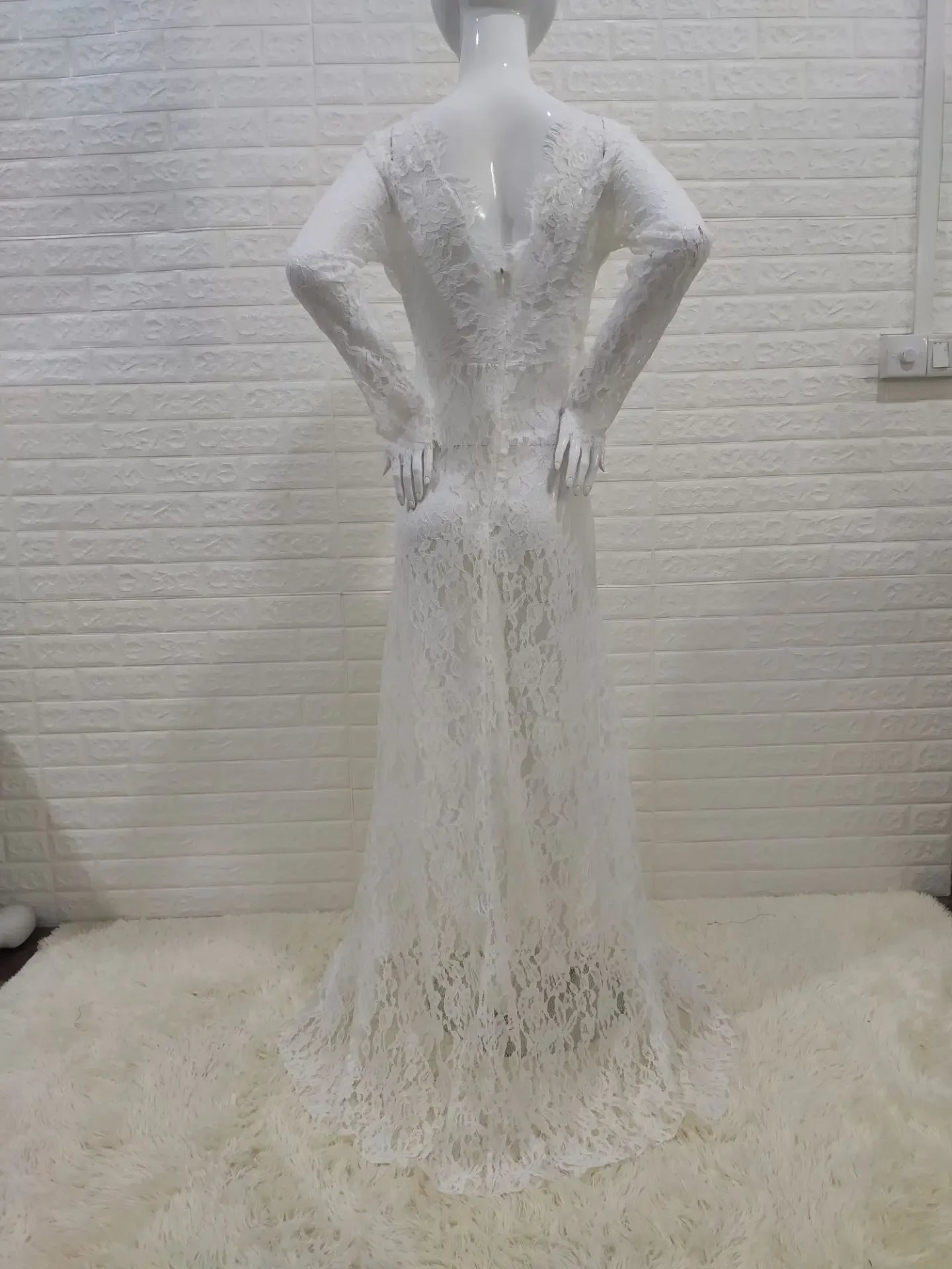 Pregnant Woman Evening Dress for Baby Shower Outfit Maternity Shooting Dresses Photography Elegant Ladies White Lace Maxi Robe
