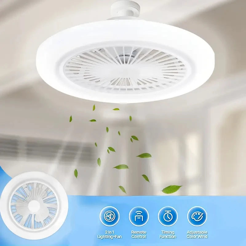 2 in1 Ceiling Fan with Remote Control Lighting Lamp E27 Converter Base Lighting Base Bedroom Living Room