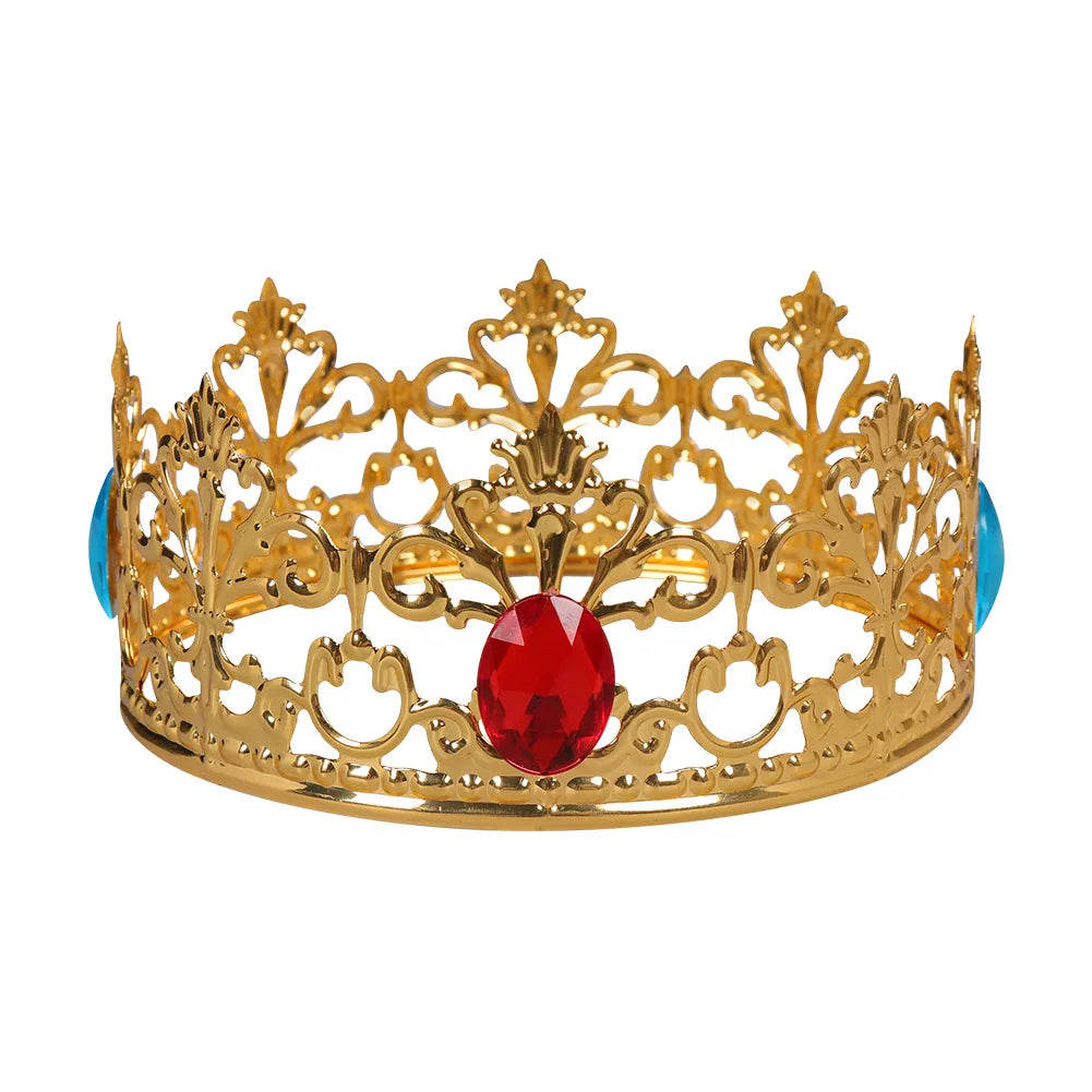 Princess Cos Peach Cosplay Fantasia Costume Crown Accessory Disguise for Women Girls Adult Halloween Carnival Party Prop