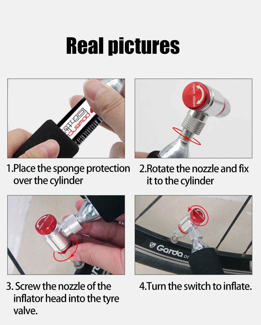 ThinkRider CO2 Pump For Bicycle Schrader Presta Adapter Bike Inflator Aluminum Tire Tube Mini Size MTB Pumps CO2 Cartridge