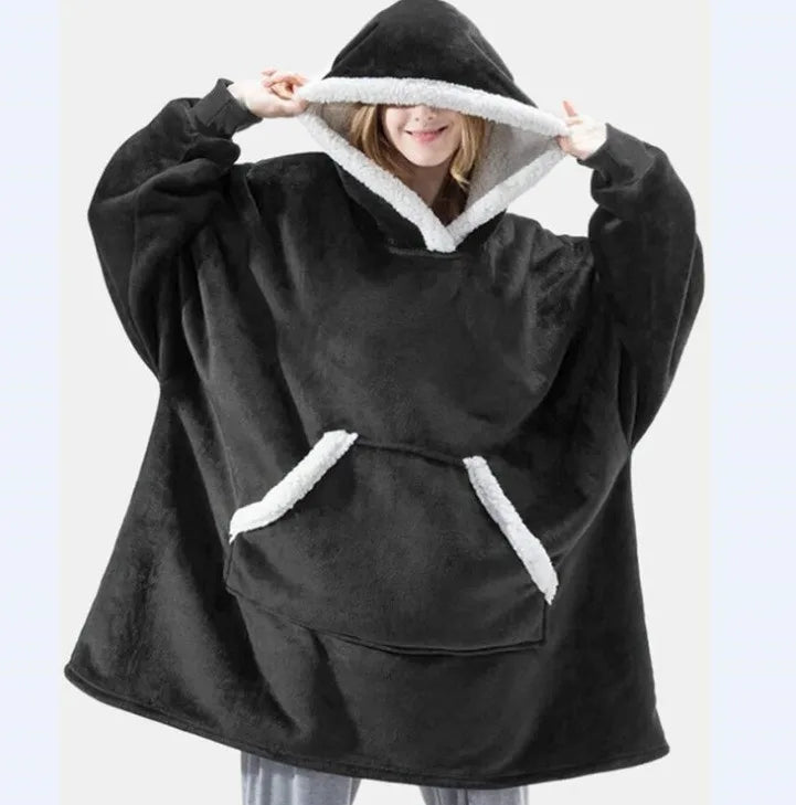 Pullover Fleece Pajamas Women's Padded and Thickened Home Cold-proof Robe Women's Couples Clothing Sweater Fleece Warm Clothes