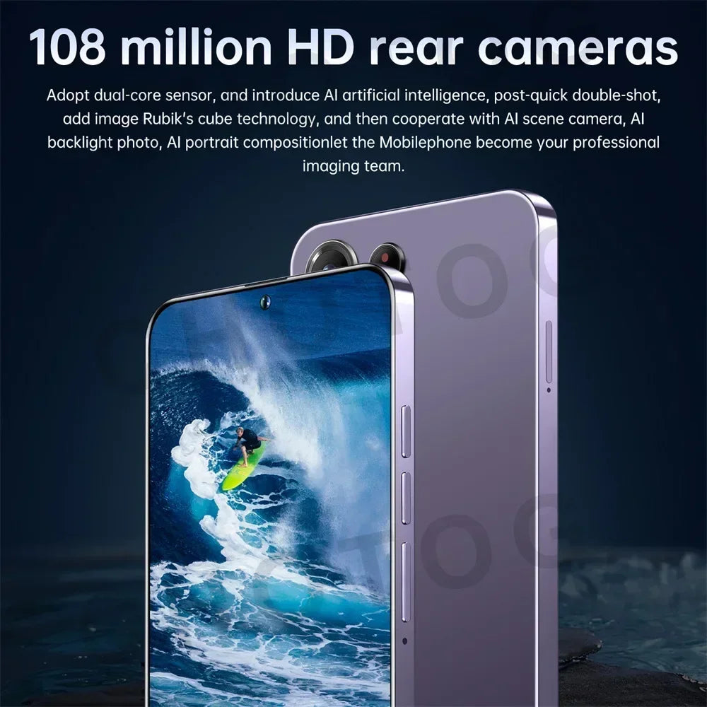2025 Cellphones S+ 24 Ultra Original 5G Smartphone 7.3HD Dual SIM Cell Phone 7800mAh Android 14 Global Version Mobile Phones