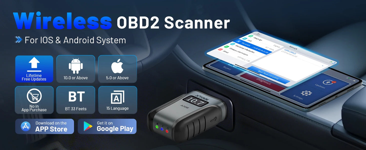 XTOOL Anyscan A30M Bluetooth OBD2 Scanner Car Diagnostic Tools 26+ Reset Service Code Reader FCA AUTOAUTH Lifetime Free Update