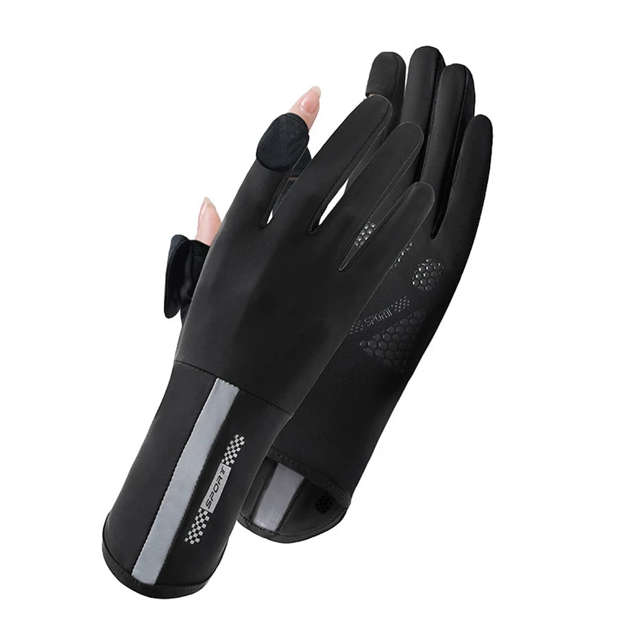 Summer sun protection gloves, anti slip, breathable, UV resistant, touch screen, cool feeling, cycling, outdoor sports, ice silk