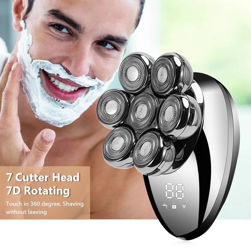 2025 7-Head Electric Shaver USB Dharging Stainless Steel Blades Men's Quick Shaving Beard Trimmer Hair Trimmer As A Gift For Men