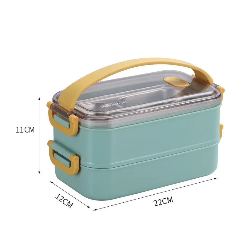 304 Stainless Steel Thermal Lunch Box Office Worker Bento Box Single/Double Layer Student Children Food Storage Container Store