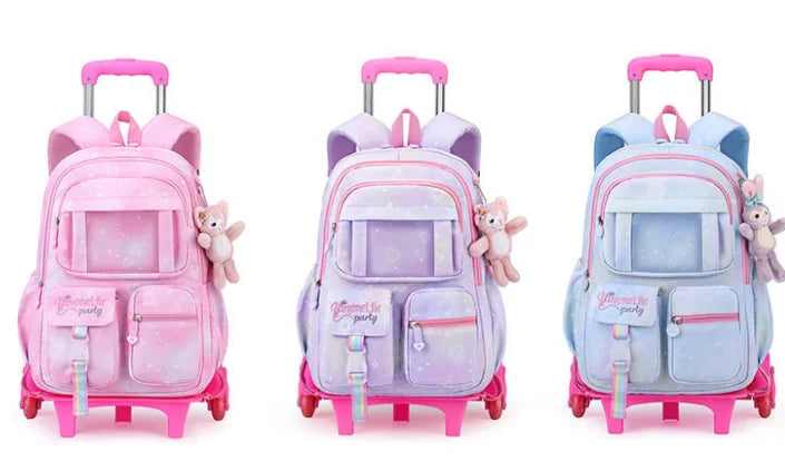 School Rolling backpack Bags school wheeled backpack for girls  kids School trolley bag for girls school bag wheels for girls