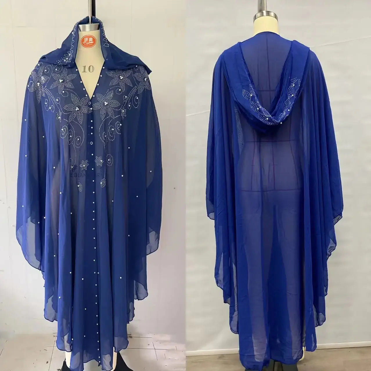 Thin Hooded Cloak Women Clothing Cape Dress Fashion Clothes Vintage Streetwear Ponchos Coats Jackets Bling Diamond Party