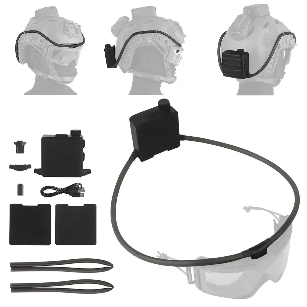 Tactical Goggles Defogger Defogging Fan Anti-fog Kit for Airsoft Shooting Motocross Mountaineering Protection Glasses Ski Mask
