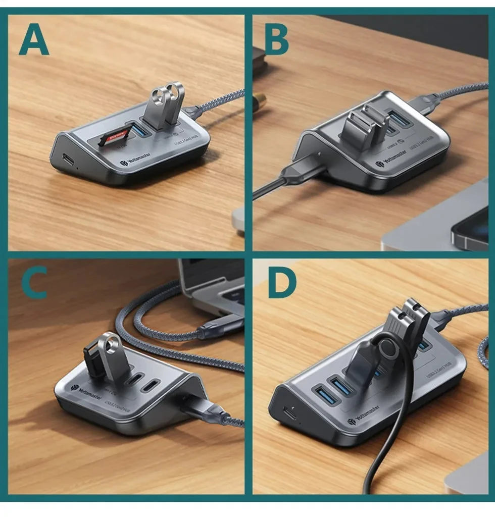 Yottamaster 4in1 Type-C USB-A Multi-fonction USB HUB to 10Gbps USB 3.1 Adapter USB Docking Station for WIndows MAC USB Splitter