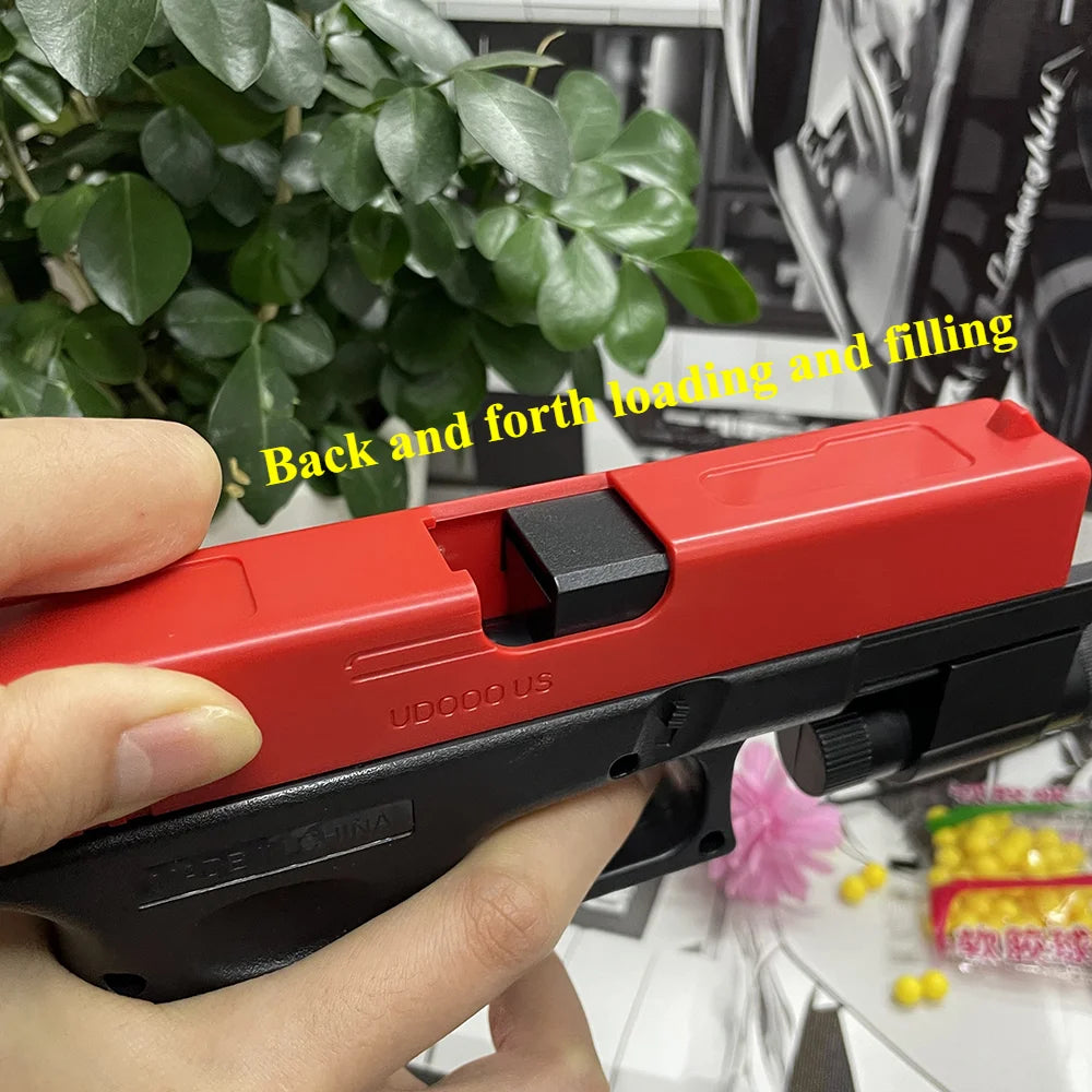 Soft Bullet Airsoft Pistol Manual G17 Toy Gun Lower Magazine With Laser Outdoor Sports CS Game Weapon for Children Adults Gift