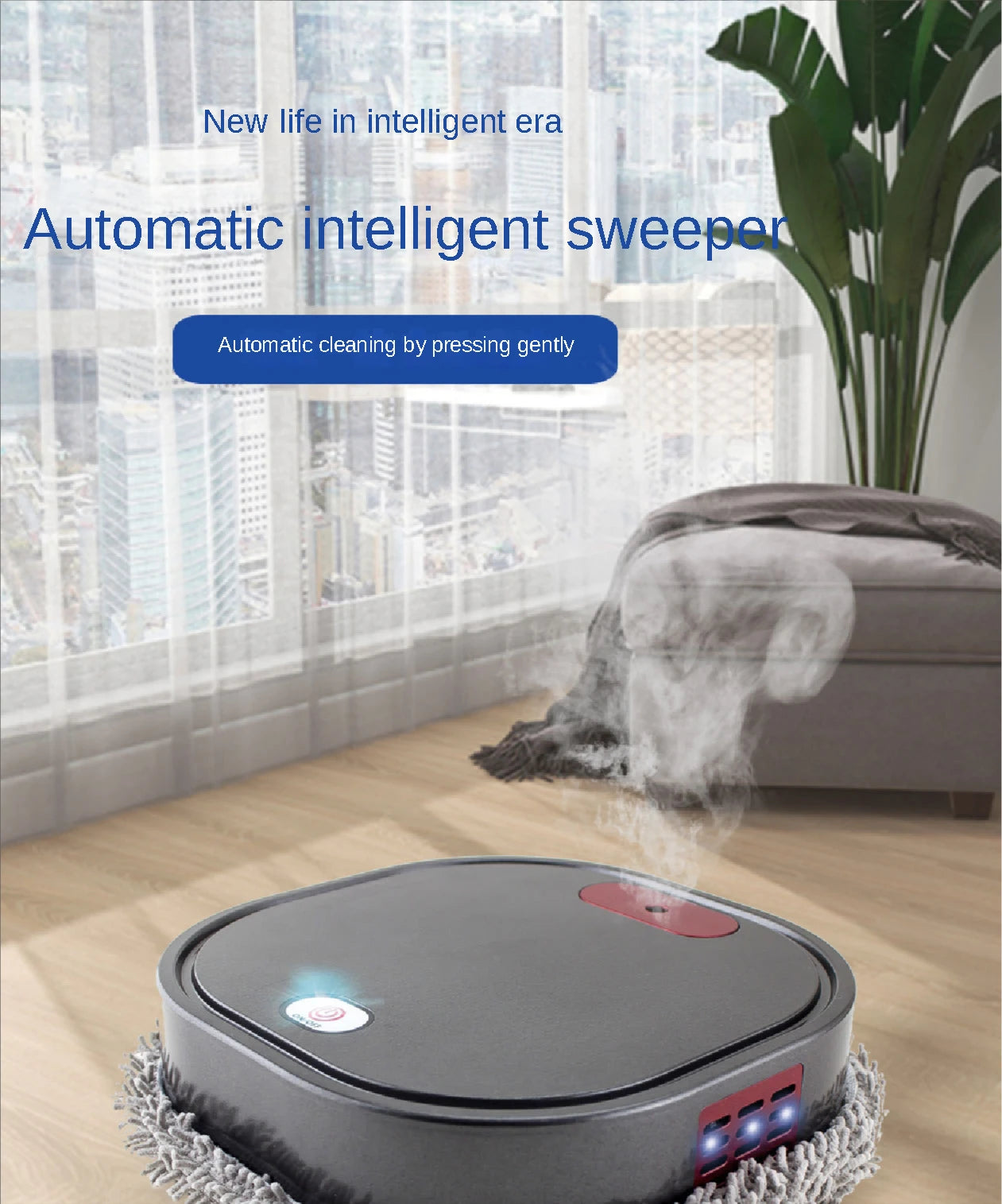3 in1 Intelligent Robot Dry Wet Sweep Mop Robot Vacuum Cleaner Rechargeable Smart Mopping Robot Spray Cleaner Home Mopping Robot