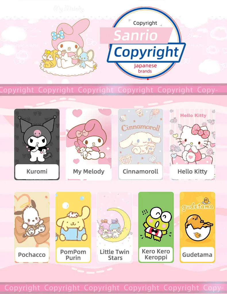 14CM Sanrio Pendant Kuromi Melody KT Cogimyun Cinnamoroll Pochacco Backpack Cute Decoration Holiday Gifts for Boys and Girls