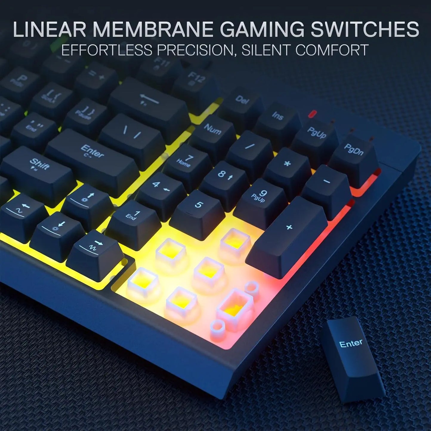 Redragon K515 PRO Shiva RGB Wireless 98 Keys Mechanical Membrane Gaming Keyboard, Smooth Linear Switch, Detachable Wrist Rest