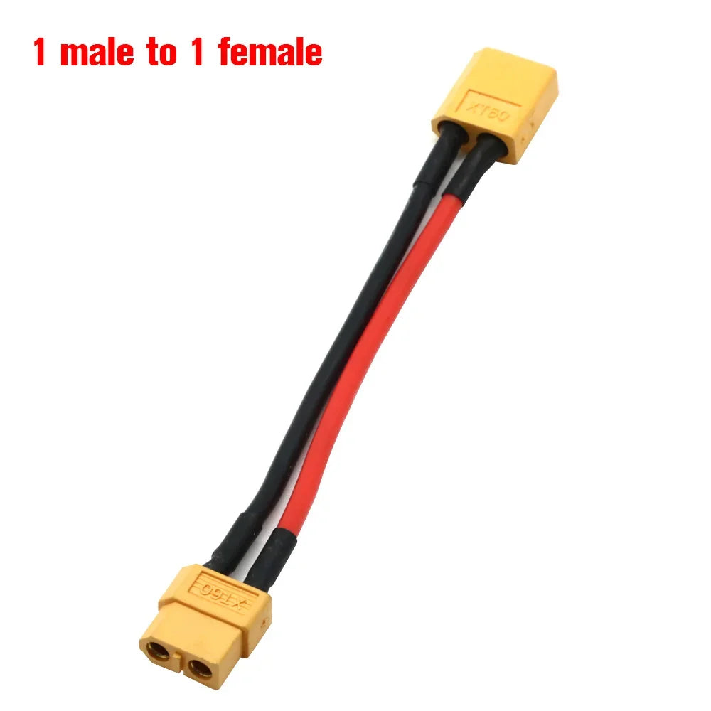 Silicon wire XT60 parallel battery connector male/female cable double extension Y splitter/RC battery motor with 3 way 14AWG