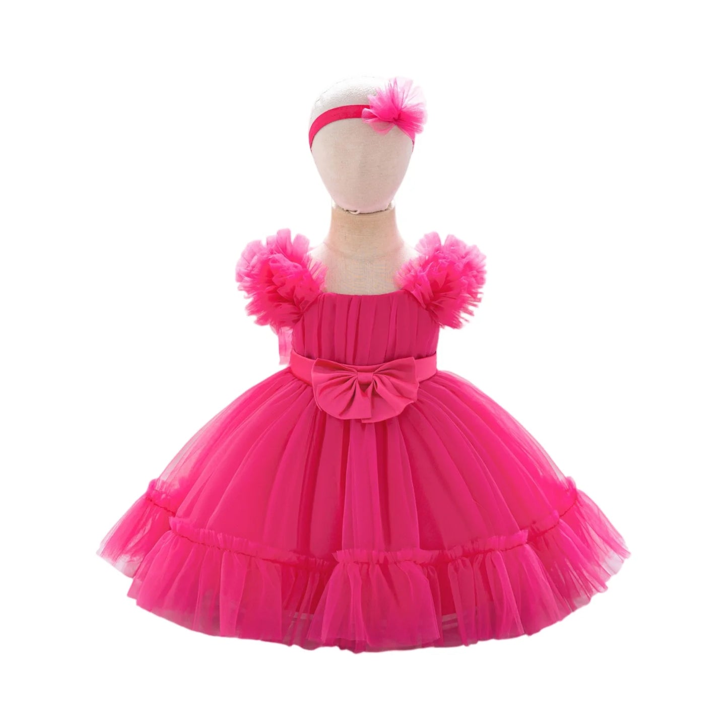 Toddler Party Baby Girls Dresses Baptism Bridesmaids Costume Infants 1st Birthday Bow Princess Dress Baby Wedding Christmas Gown