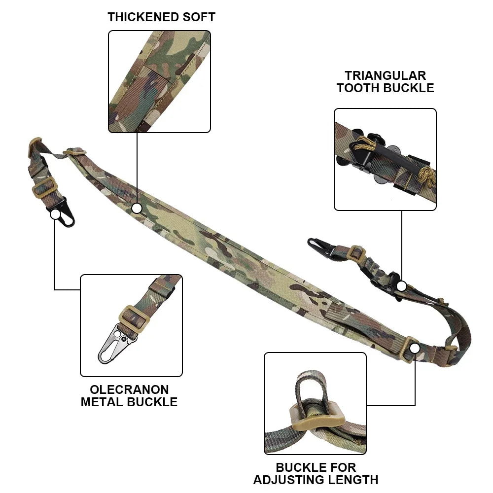 SINAIRSOFT Hunting Rifle Tactical Sling Removable 2 Point Padded Combat Modular Shooting Equipment Strap Airsoft Accessories
