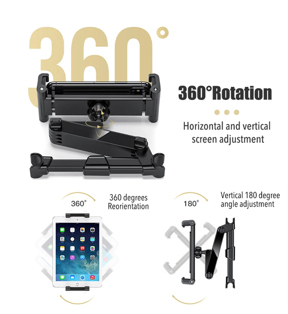 Telescopic Car Rear Pillow Phone Holder Tablet Rotating Car Seat Rear Stand Headrest Bracket for Phone Tablet 5 13 Inch
