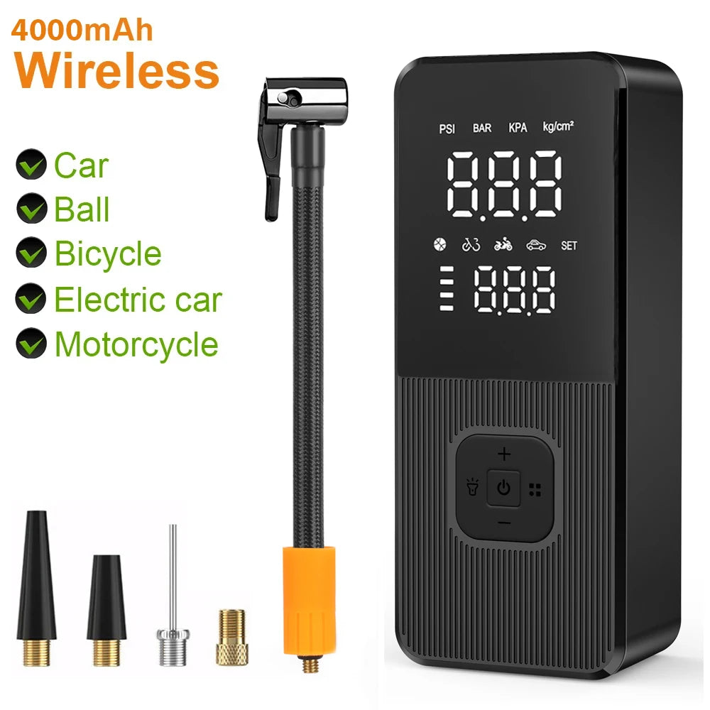 Wireless Air Pump 150psi Portable Electric Tire Inflator For Car Bicycle Motorcycle Air Compressor Injector Bike Accessories
