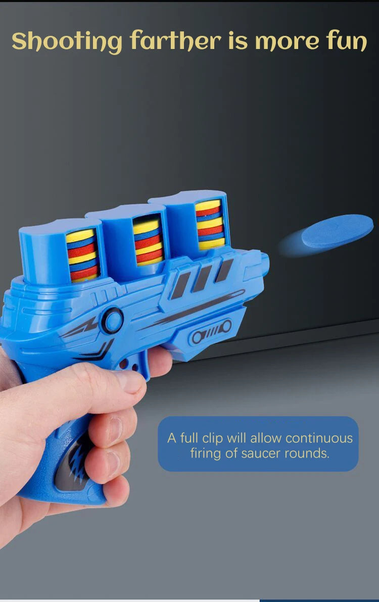 Soft Bullet Toy Gun Children's Flying Gun Toy Safety EVA Soft Bullet Foam Disc Launcher Gun Parent-Child Interaction Games Toys