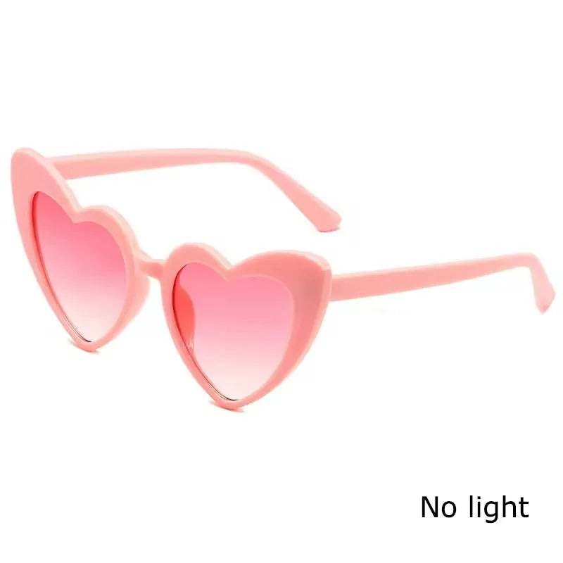 Retro LED Flashing Women Sunglasses Bachelorete Party Decoration Wedding Pink Heart Glasses Bride to be Valentine's day Props