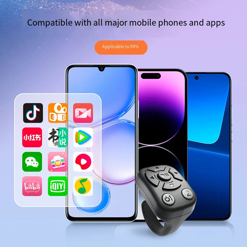 Wireless Automatic Clicker Remote Control Page Turner Continuous Click Device for eBooks Wireless Selfie Button Scroll Function