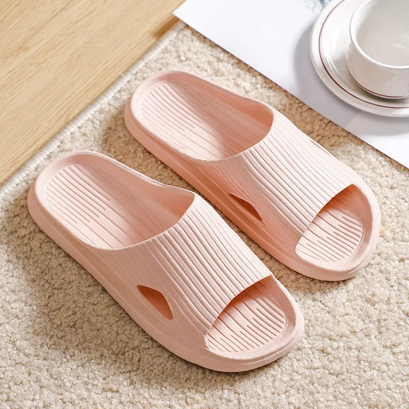 Slippers Female Comfortable Bathroom Living Room Non-Slip Home Hotel Hollow Couple Bathroom Soft Bottom Sandal Slippers