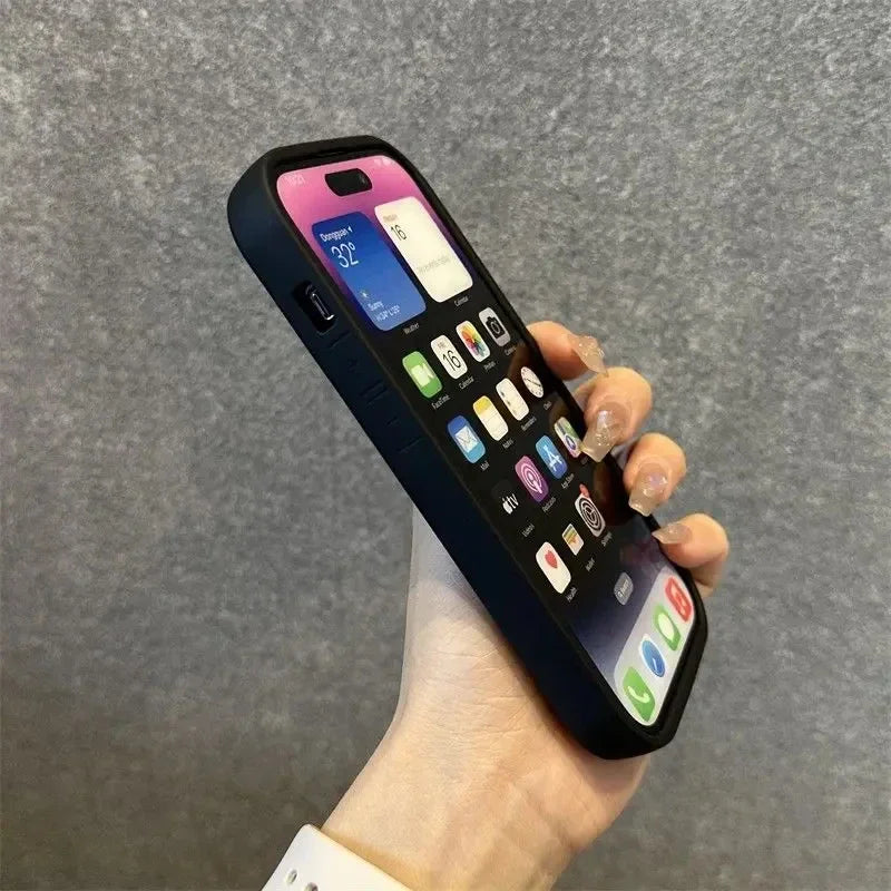 With Card Holder Silicone Soft Phone Case For iPhone 15 14 13 12 11 Pro Max XS XR 7 8 Plus SE 2020 2022 Shockproof Candy Cover