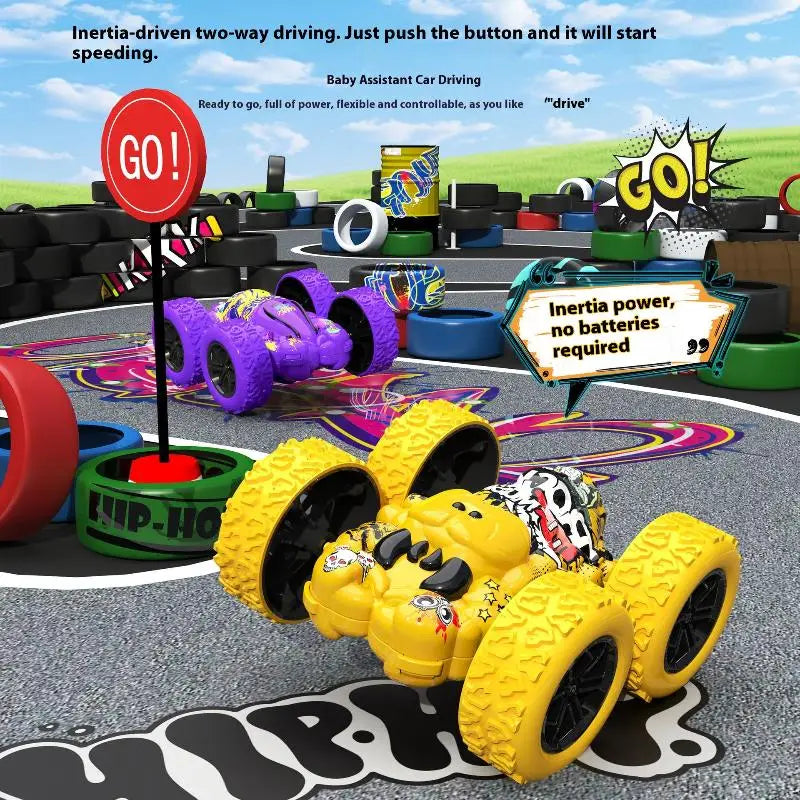 1 Piece Fun Double-sided Car Inertial Safety Anti-Collision Anti-fall Model Children's Toy Car Sliding Off-road Vehicle