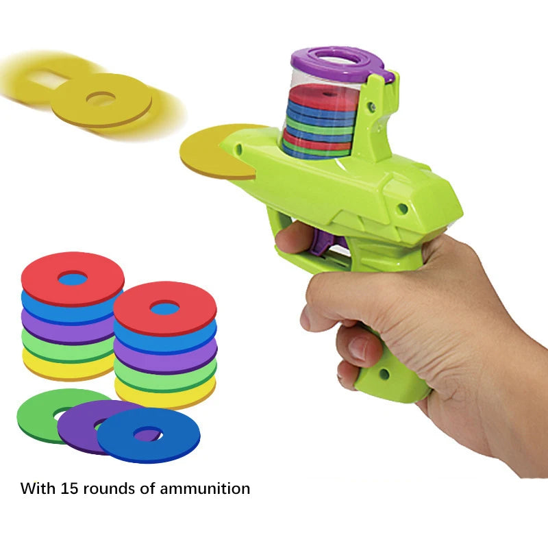 Soft Bullet Toy Gun Children's Flying Gun Toy Safety EVA Soft Bullet Foam Disc Launcher Gun Parent-Child Interaction Games Toys