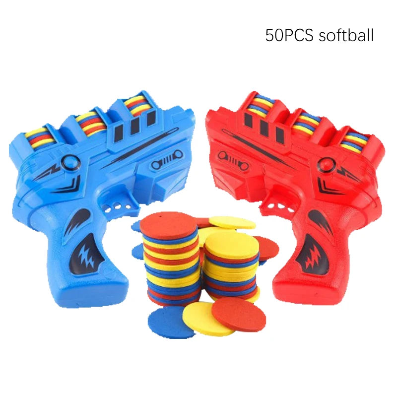 Soft Bullet Toy Gun Children's Flying Gun Toy Safety EVA Soft Bullet Foam Disc Launcher Gun Parent-Child Interaction Games Toys